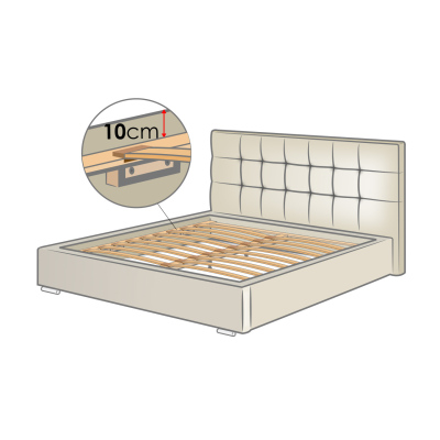 Egyszemélyes ágy léces kerettel 120x200 GOSTORF 3 - sötétszürke