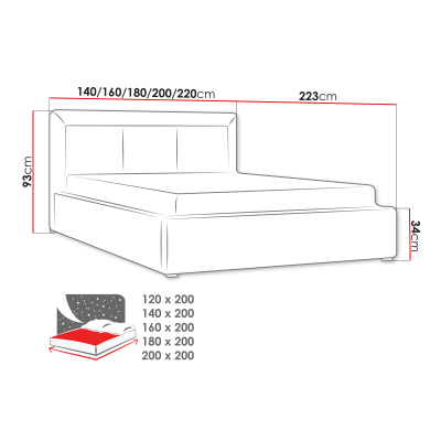 Egyszemélyes ágy léces kerettel 120x200 GOSTORF 3 - világosszürke