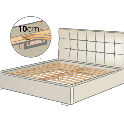 Egyszemélyes ágy léces kerettel 120x200 GOSTORF 3 - világosszürke