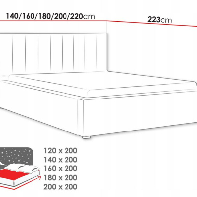Egyszemélyes ágy léces kerettel 120x200 TARNEWITZ 2 - fekete