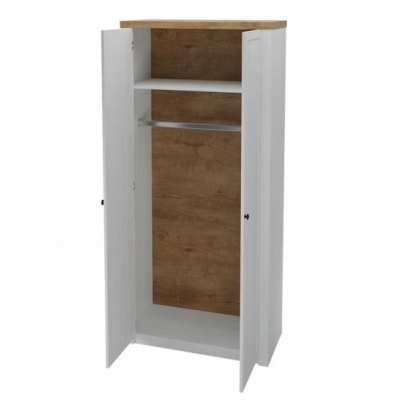 ALZEY 2 kétajtós gardróbszekrény 90 cm - andersen fenyő / sötét lefkas tölgy
