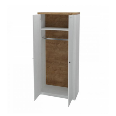 ALZEY 2 kétajtós gardróbszekrény 90 cm - andersen fenyő / sötét lefkas tölgy