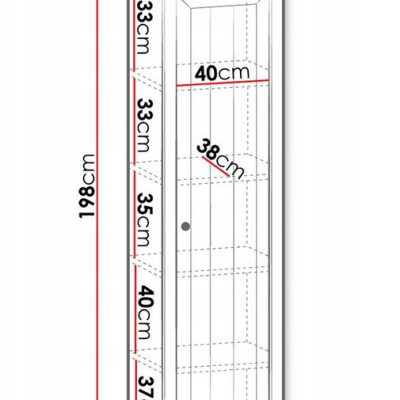 ALZEY 1 gardróbszekrény 50 cm - andersen fenyő / sötét lefkas tölgy
