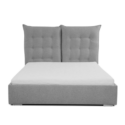 Kárpitozott ágy magas fejtámlával és tárolóhellyel 160x200 DASSOW - kék
