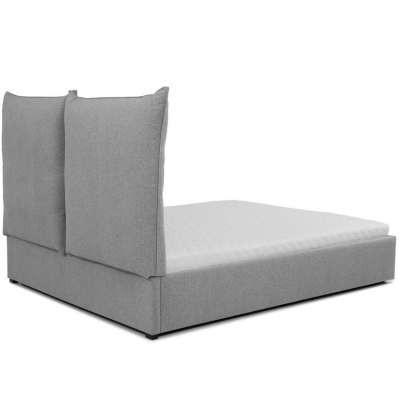 Kárpitozott ágy magas fejtámlával és tárolóhellyel 140x200 DASSOW - szürke