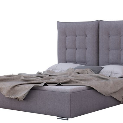 Kárpitozott ágy lehajtható fejtámlával és léces ágykerettel 180x200 DASSOW - kék