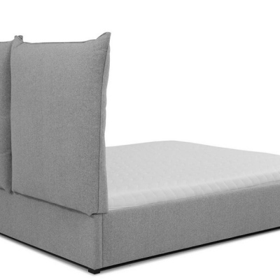 Kárpitozott ágy lehajtható fejtámlával és léces ágykerettel 140x200 DASSOW - szürke