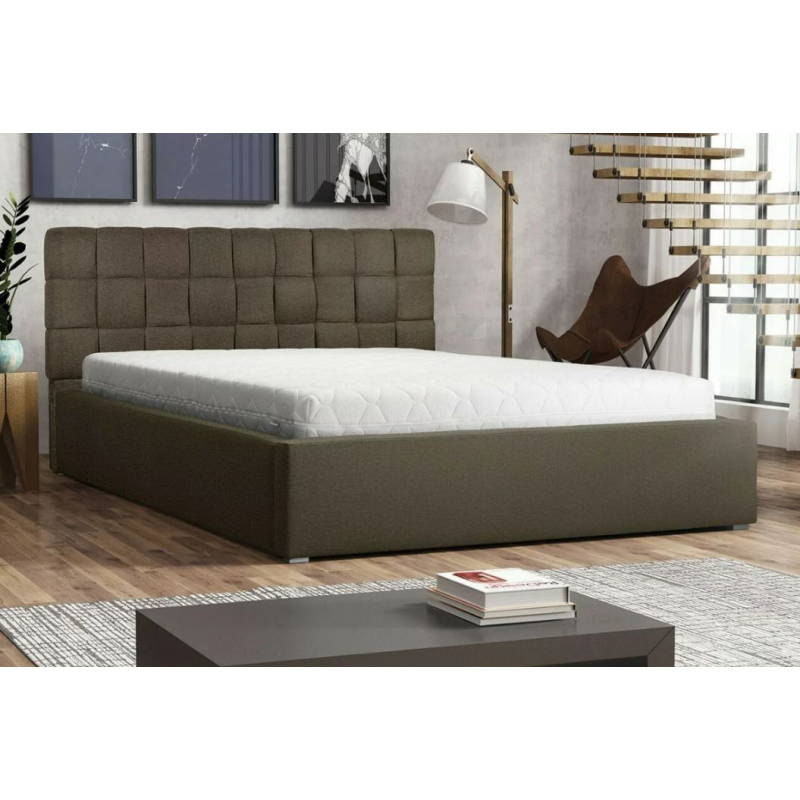 Kárpitozott egyszemélyes ágy léces ágyráccsal 120x200 WARNOW 2 - barna