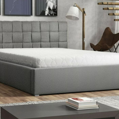 Kárpitozott egyszemélyes ágy léces ágyráccsal 120x200 WARNOW 2 - világosszürke