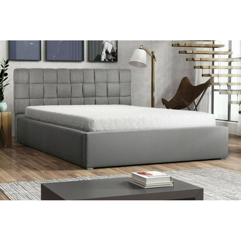 Kárpitozott egyszemélyes ágy léces ágyráccsal 120x200 WARNOW 2 - világosszürke