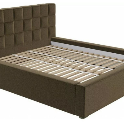 Kárpitozott egyszemélyes ágy léces ágyráccsal 120x200 WARNOW 2 - világosszürke