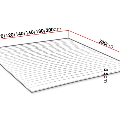 DEBLIN boxspring ágy LED világítással 180x200 - szürke + INGYENES topper