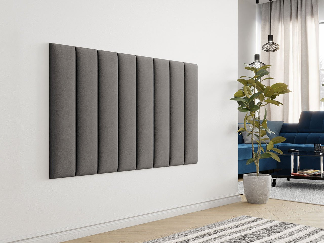 PAG kárpitozott falpanel 80x20 - szürke