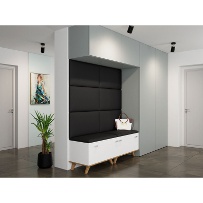 PAG kárpitozott fali panel 70x40 - fekete ökobőr