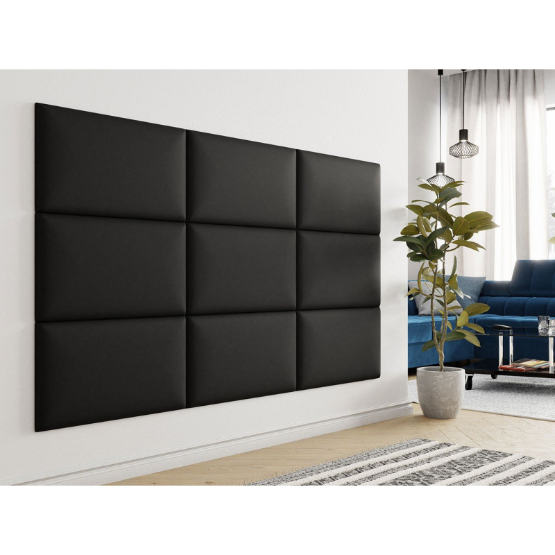 PAG kárpitozott fali panel 70x40 - fekete ökobőr