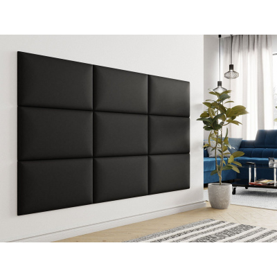 PAG kárpitozott fali panel 70x40 - fekete ökobőr