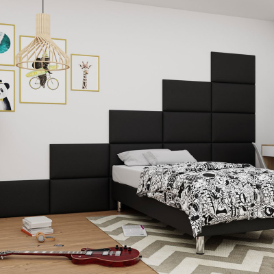PAG kárpitozott fali panel 70x40 - fekete ökobőr