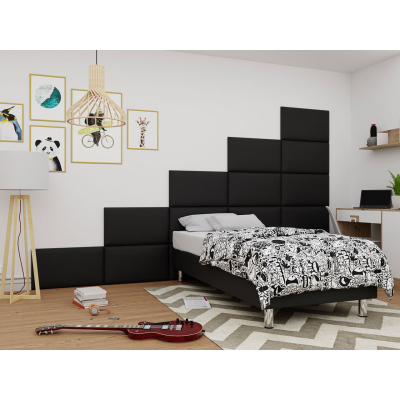 PAG kárpitozott fali panel 70x40 - fekete ökobőr
