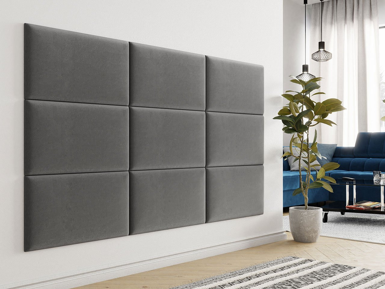 PAG kárpitozott falpanel 70x40 - szürke