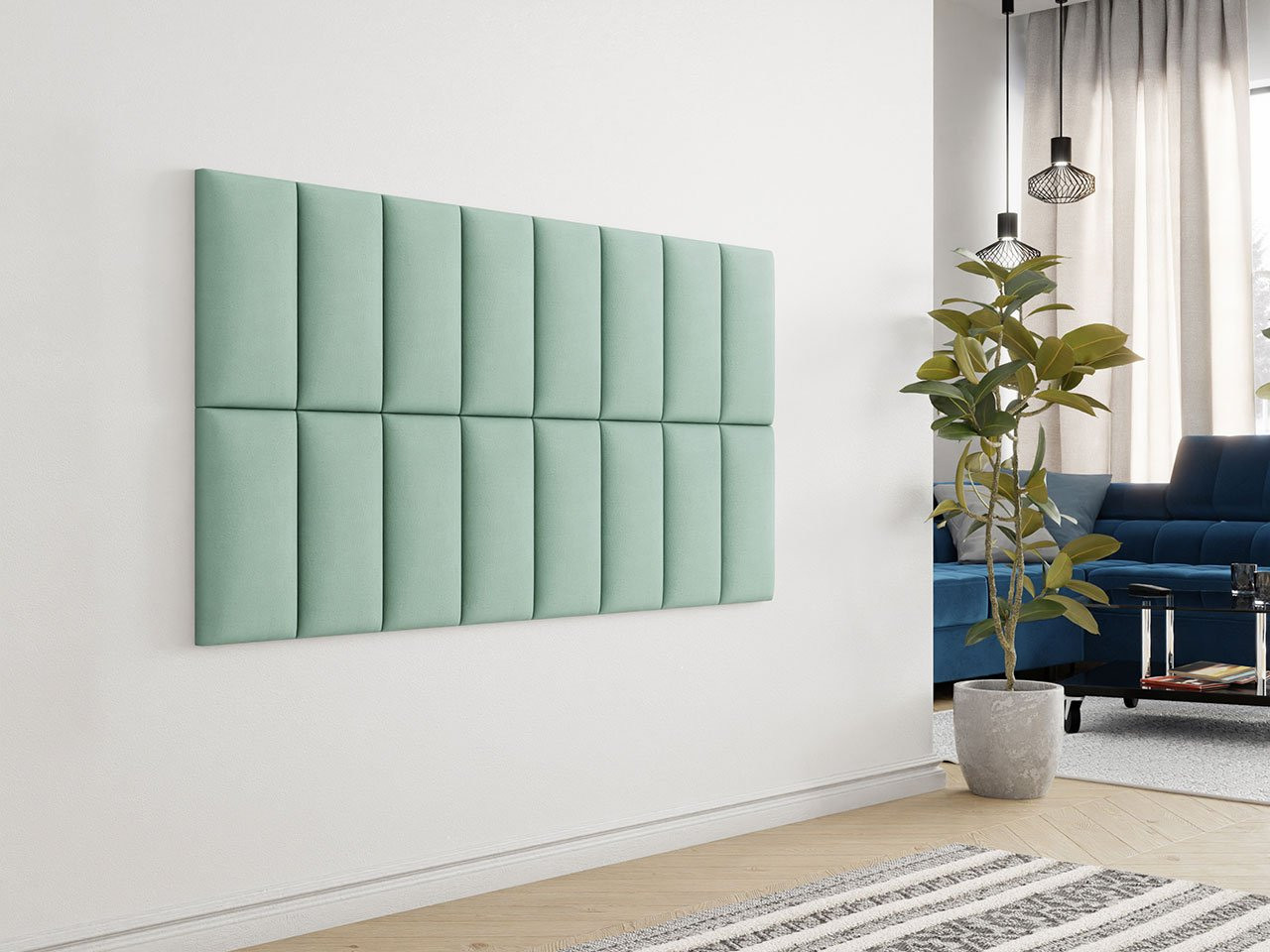 PAG kárpitozott panel 40x20 - türkiz