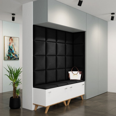 PAG kárpitozott fali panel 30x30 - fekete