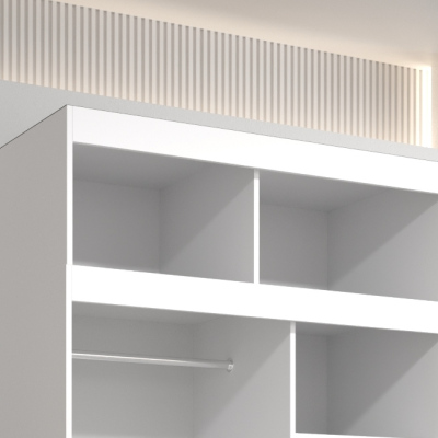 UNI 120 felső szekrény bővítmény tolóajtókkal, fehér 
