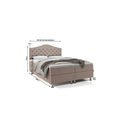 LADY elegáns ágy - 160x200, világosszürke