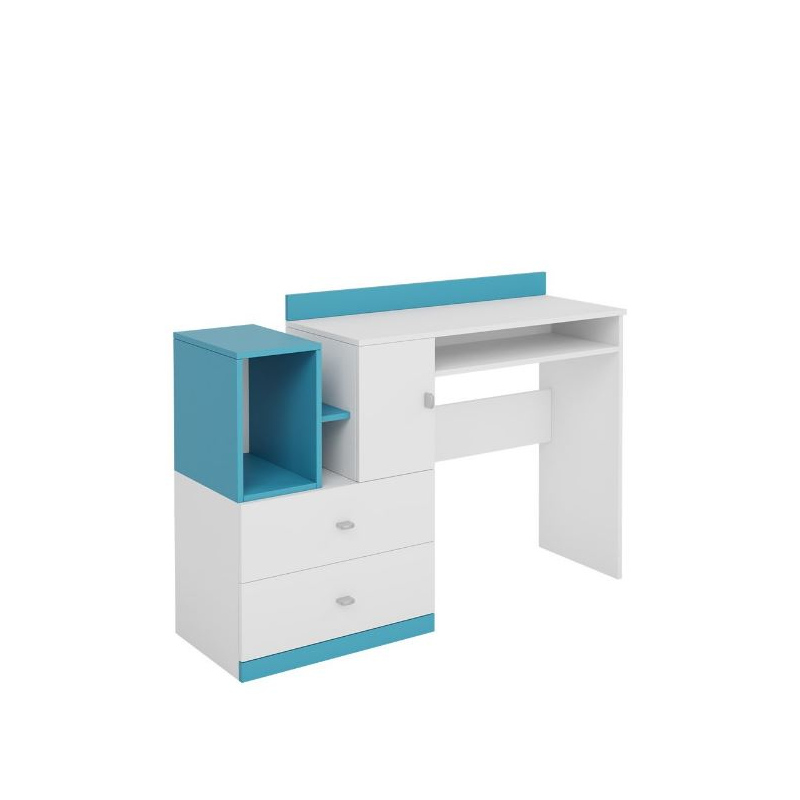 HARKA számítógép asztal gyerekszobába - fehér/kék