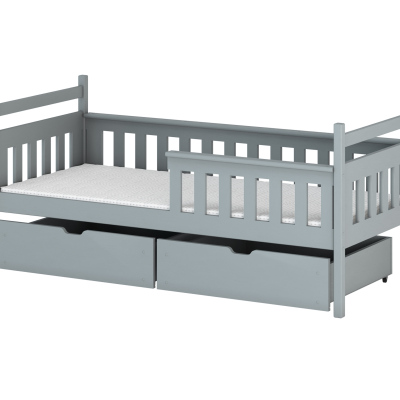 ENNY ágy gyerekeknek leesésgátlóval - 90x200, szürke