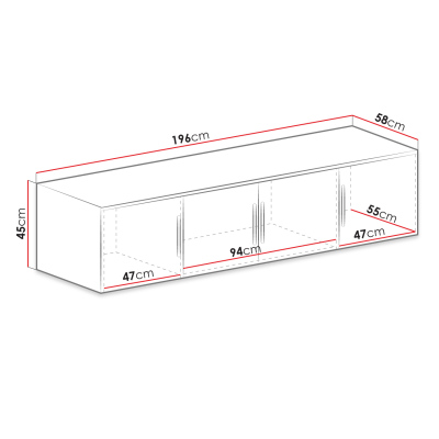 Gardróbszekrény 196 cm tükörrel és bővíthető elemmel OFELIA D4 - sonoma tölgy