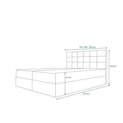 STIG 5 modern ágy tárolóhellyel 140x200 - bézs