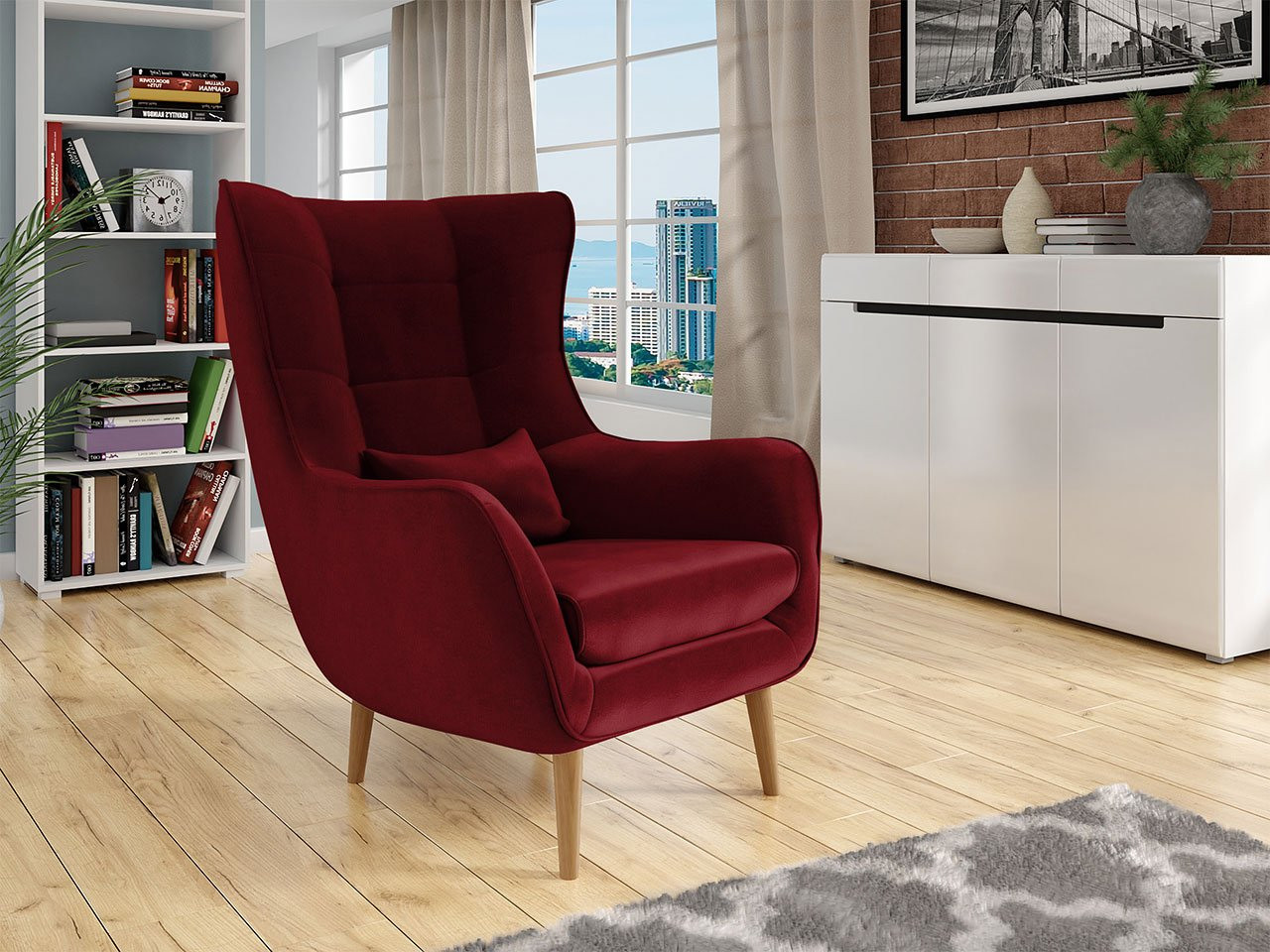 LEVI design pihenő fotel - piros
