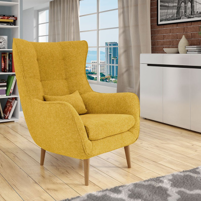 LEVI design füles fotel - sárga