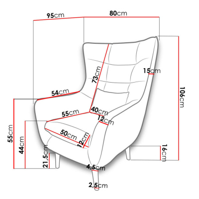 LEVI design pihenő fotel - piros