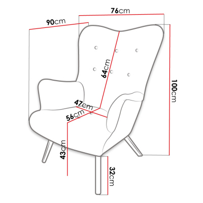 SANDON 4 pihenő fotel - világosszürke
