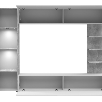 FORDE modern nappali szekrénysor - beton / fehér