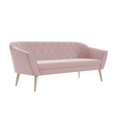 SPILDRA háromszemélyes skandináv stílusú kanapé - rózsaszín