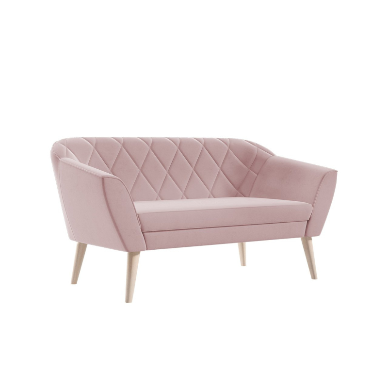 SPILDRA kétszemélyes skandináv kanapé - rózsaszín