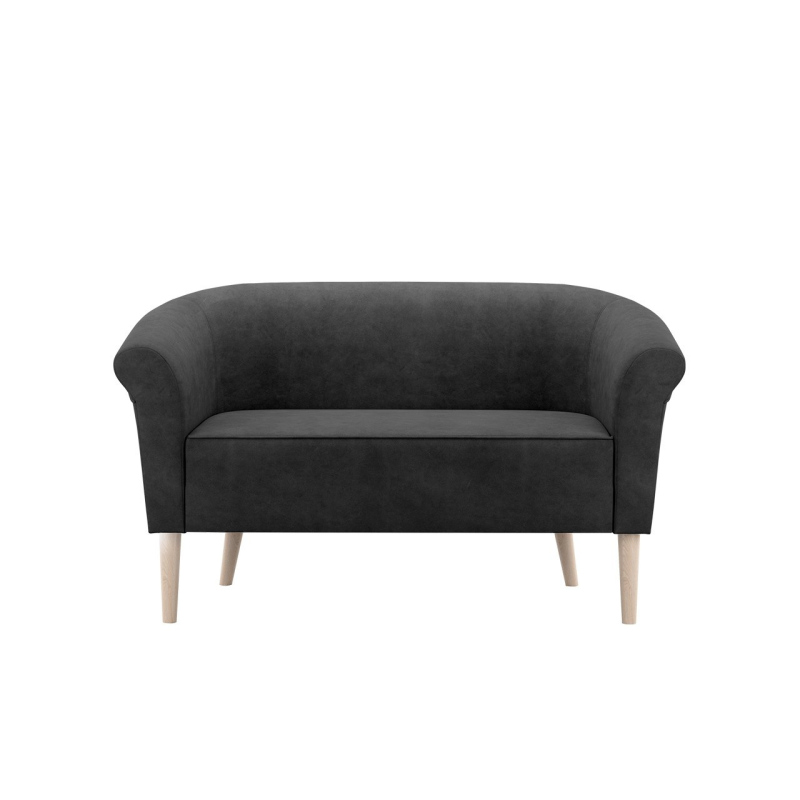 SILDA kétszemélyes skandináv stílusú kanapé - fekete