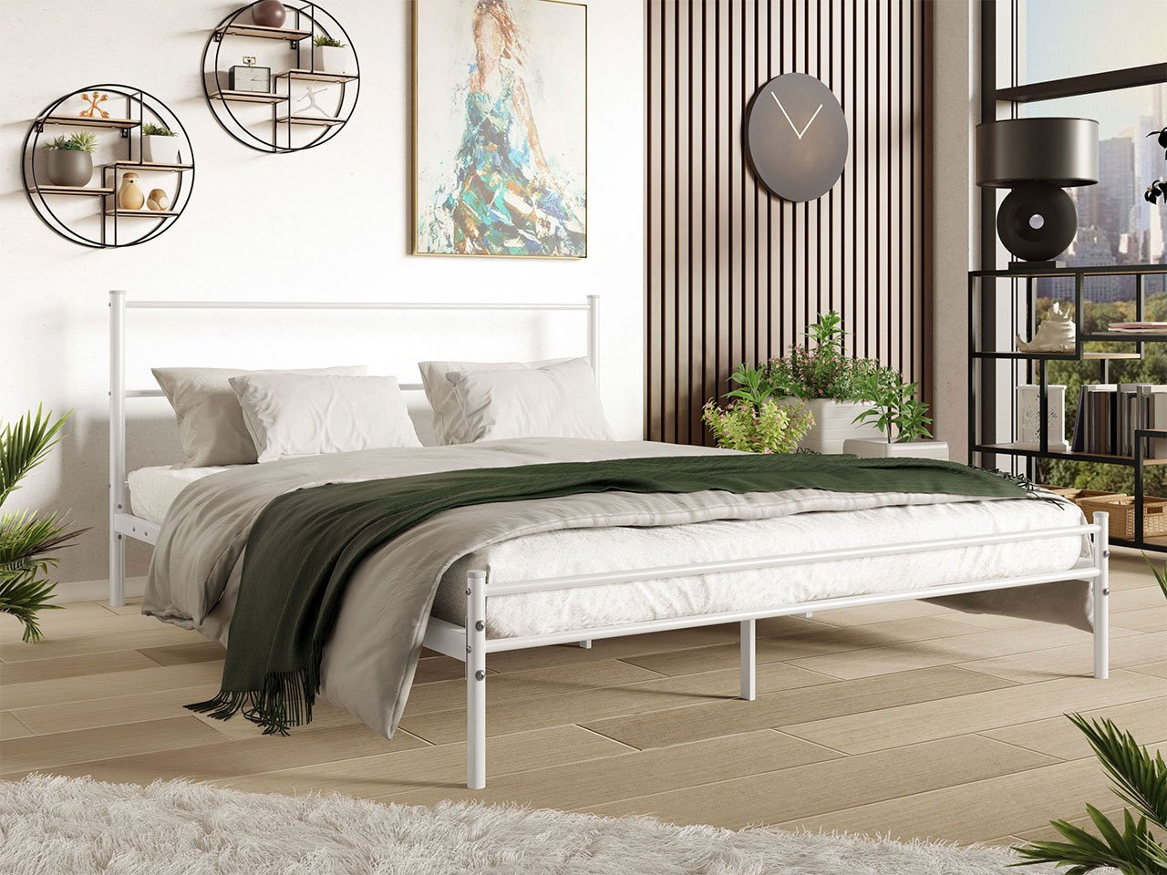 KARBY 2 fém franciaágy 160x200 - fehér