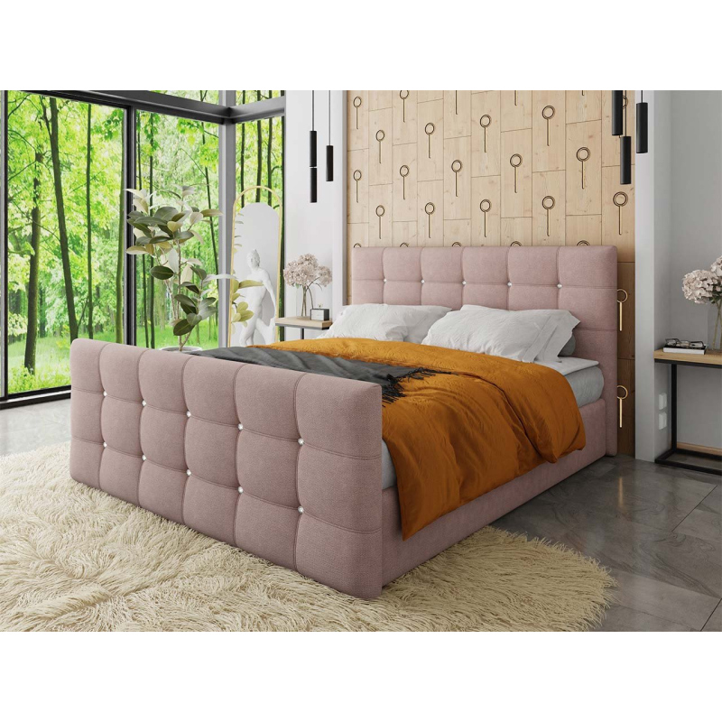 Amerikai franciaágy 140x200 TORNIO - rózsaszín + INGYENES fedőtakaró