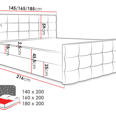 Amerikai franciaágy 140x200 TORNIO - rózsaszín + INGYENES fedőtakaró