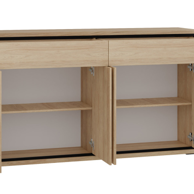 Hálószoba szett ággyal 160x200 SUCRE 1 - hikori dió / tölgy / fekete lábak