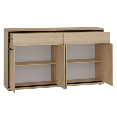 Hálószoba szett ággyal 160x200 SUCRE 1 - hikori dió / tölgy / fekete lábak