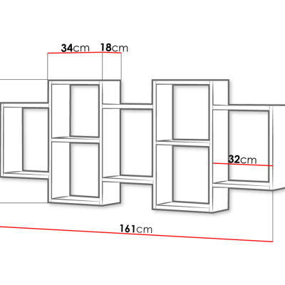 HARKEN 1 fali polc - beton