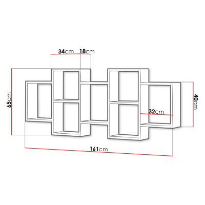 HARKEN 1 fali polc - beton