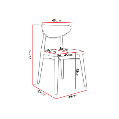 NOSSEN 5 konyhai szék - fekete / bézs