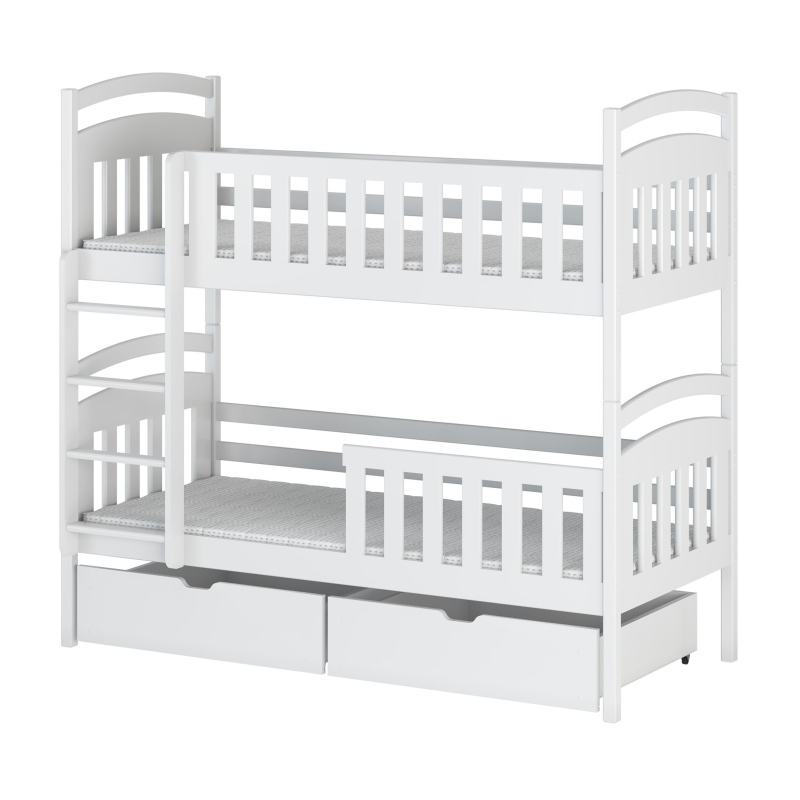 KARIN emeletes ágy fiókokkal - 90x190, fehér