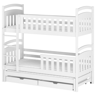 NEFELI emeletes ágy fiókokkal - 90x200, fehér