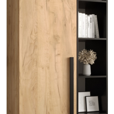 HARRISON gardrób polccal - szélesség 80 cm, aranytölgy, fekete